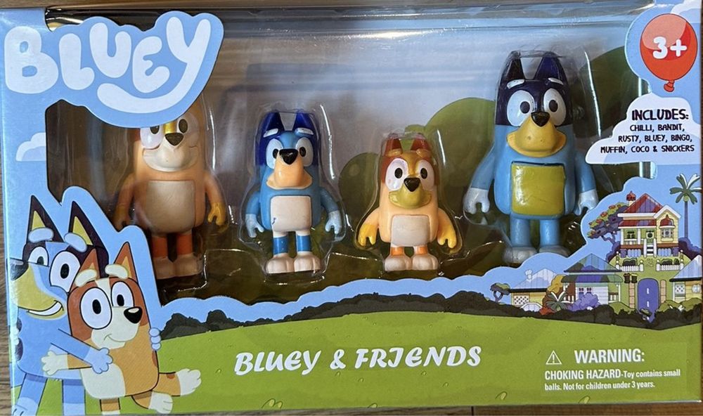 Figurine Bluey 4 personaje, familia