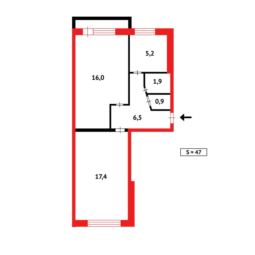 Уютная 2-х ком на 7 мкр, не угловая, комнаты раздельные 3/5 этаж