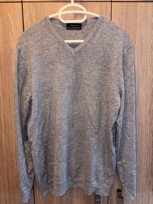 Zara Мъжки пуловер, плетена жилетка, тениска риза