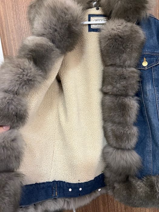 Geaca denim cu blana Zara