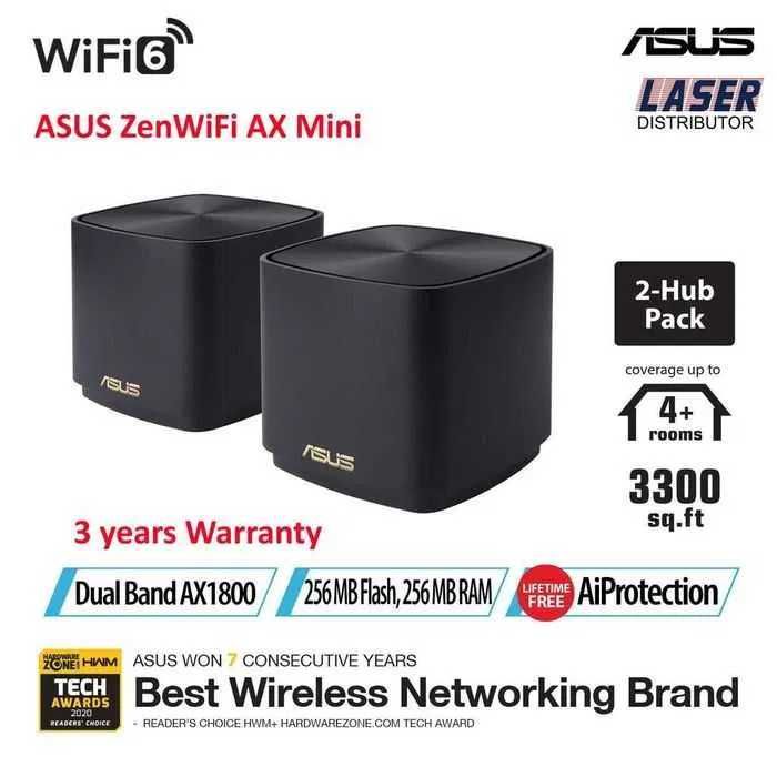 Sistem Mesh Asus ZenWiFi AX Mini XD4 2pack Wi-Fi 6 Router Wireless Nou