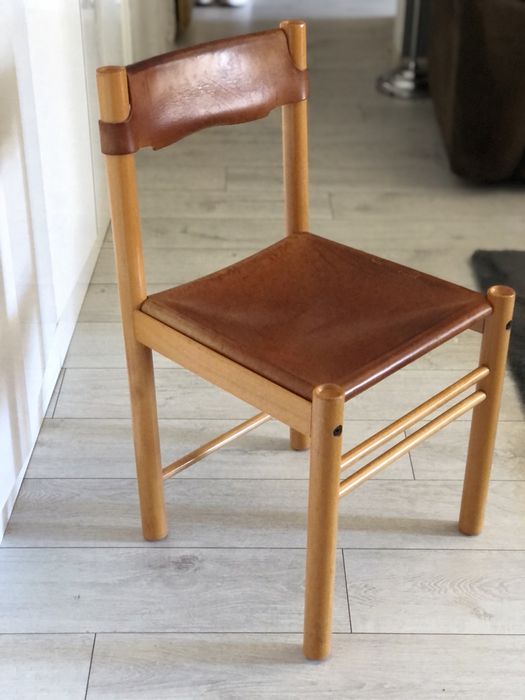 Superb Scaun piele IBISCO - Mid Century