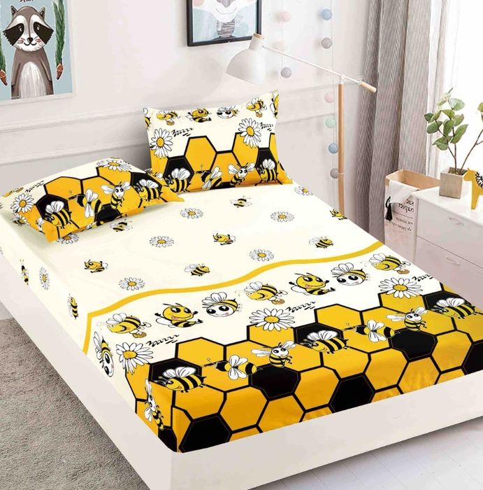 Huse finet cearceaf cu elastic 180x200 cm + 2 fete de perna
