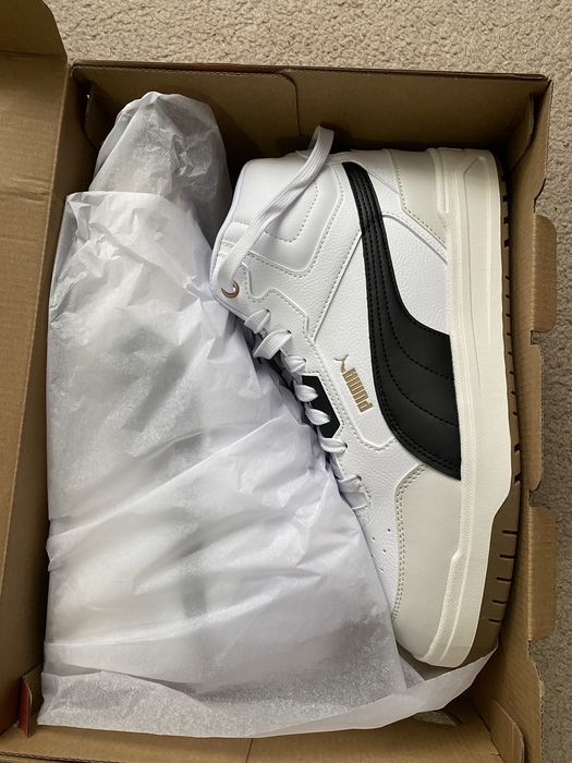 Pantofi sport Shuffle Downtown, Alb fildes, Negru, Alb optic, 9 puma