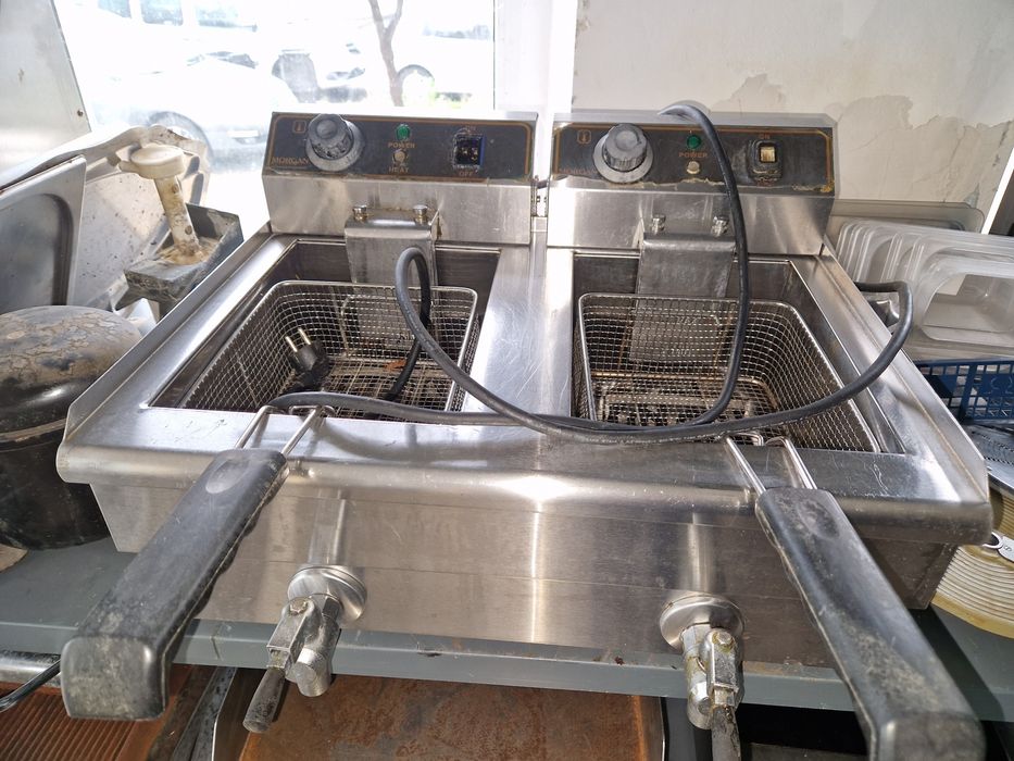 Friteuza inox de banc, capacitate mare, la 380v