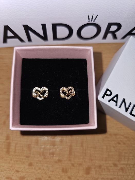 Обеци Pandora/Пандора 14к златно покритие и цирконий