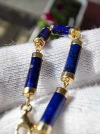 Bratara Aur 14K Cu Lapis Lazuli Unicat 18.5Cm