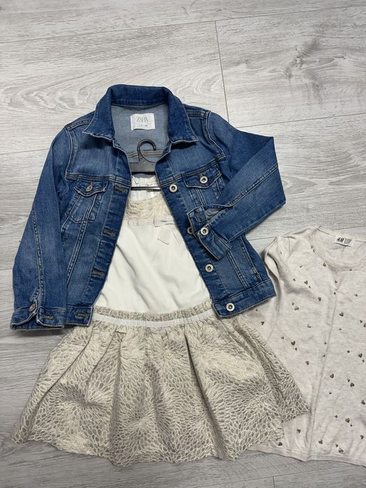 Lot Geaca Zara+rochita  Max Studio,*pulover H&M marime 122, impecabila