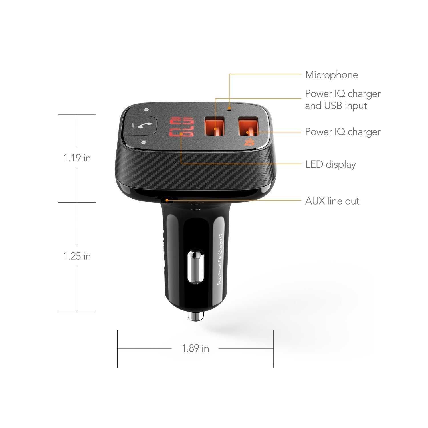 ROAV F2-SmartCharge Car Kit-FM Bluetooth трансмитер и зарядно