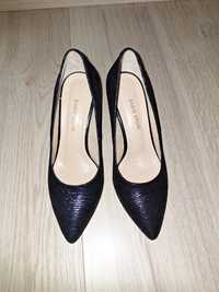 Дамски италиански обувки тъмно сини