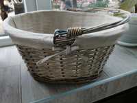 Плетена кошница с дръжка, панер, 40 см, декорация