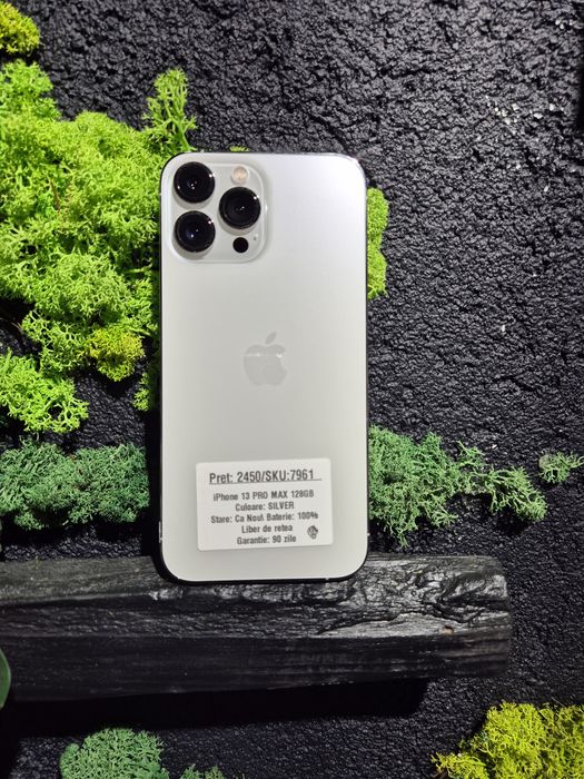 iPhone 13 Pro Max 128gb Silver Neverlocked Bat 100%/Fact+Garantie
