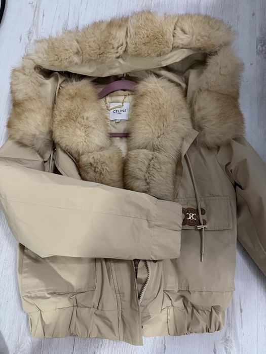 Дамско зимно яке с естествен косъм