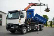 Renault C 440 / 6x4 / BASCULATOR / + PALFINGER HDS pk 19.001 sld / HARDOX / HYDROBOR / RADIOCOMANDĂ / GRĂBĂ / ANVELOPE 100% / CONTRACT POST-SERVICE