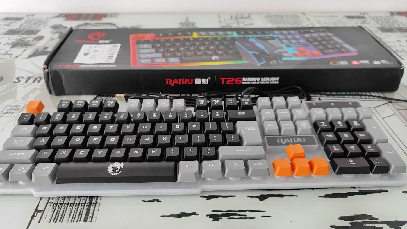 Геймърска RGB механична клавиатура и мишка Raiku T26 комплект
