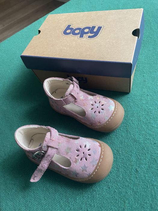 Pantofi barefoot din piele Bopi 21, 14 cm