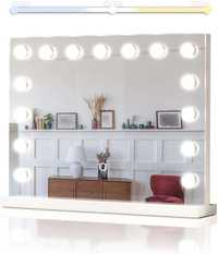 Oglindă Hollywood cu iluminare, 15 lumini LED, 58 x 43 cm, cosmetică