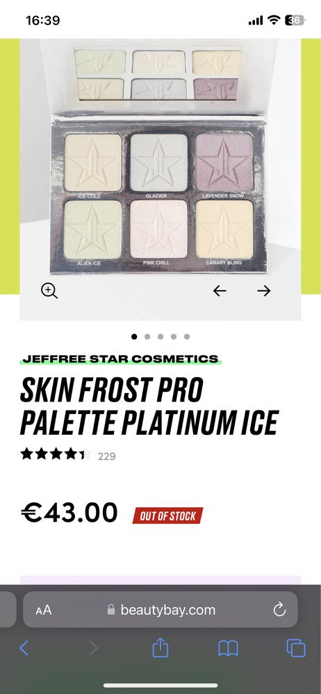 Paleta farduri de ochi Jeffree Star Cosmetics Skin Frost Pro Platinum