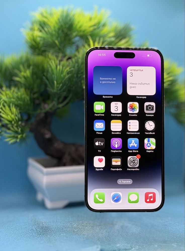 Перфектен!!! Apple iPhone 14 Pro Max, 128GB, 6GB RAM, 5G, Deep Purple
