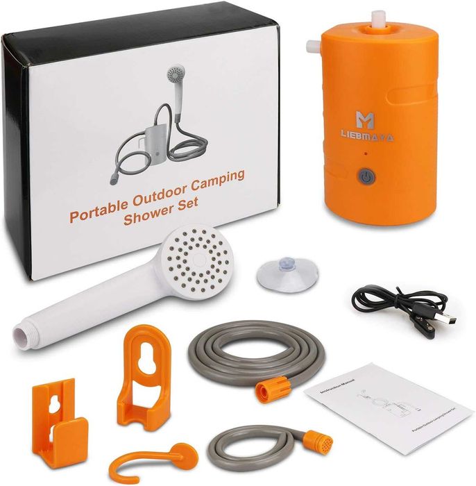 LIEBMAYA преносим къмпинг душ 12V с помпа и батерия 4400mAh