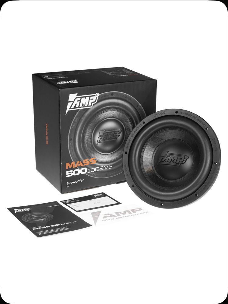 Сабвуфер и Усилитель (сабуфер) AMP MASS 500 10D2 V.2, AMP PRO 1.600