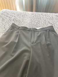 Vand pantalon costum negru,larg,pense,Zara,XL,nou