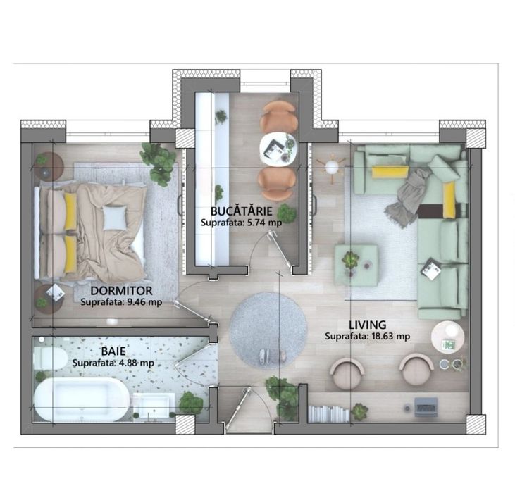 Apartament Cu 2 Camere - Loc De Parcare Intabulat