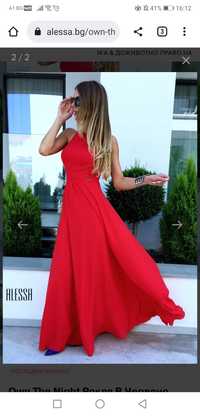 Официална дълга червена рокля Alessa размер Xs