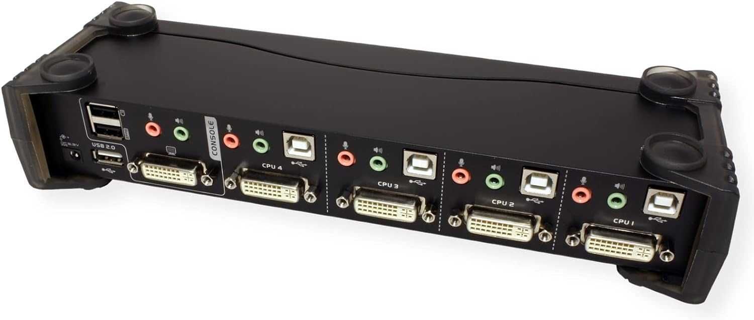 Comutator Switch Distribuitor KVM USB DVI 4 porturi,ATEN CS1764A