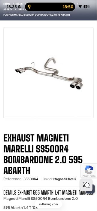 Evacuare Abarth 595 magneti marelli ss500r4