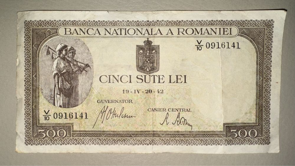 Vand Bancnota Regalista 500 lei Romania Mare 1942