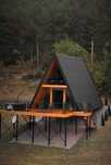 Cabana stil A-Frame, Casa, Foisoare si Terase din structura de lemn