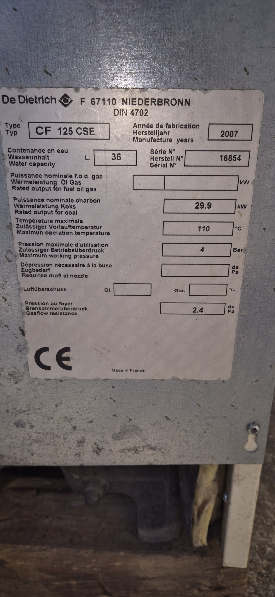 Котле Де Дитрих за твърдо гориво