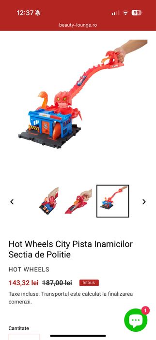 Set Hotwheels Sectia Politie Pista Inamicilor