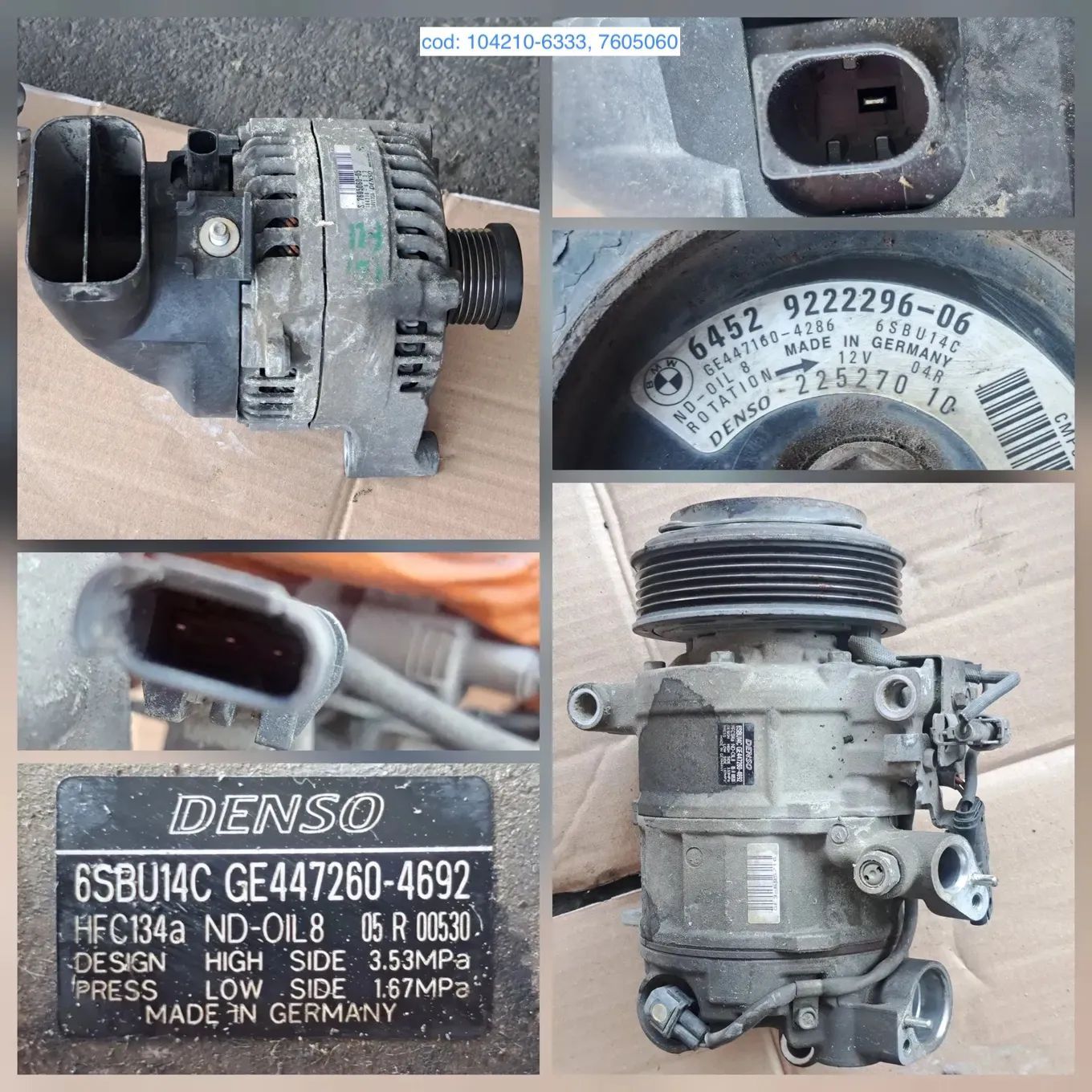 Anexe motor N13 Alternator compresor pompa apa pompa benzina rampa injectoare turbina bobina inductie electromotor benzina bmw seria 1 seria 3 F20 F21 F30