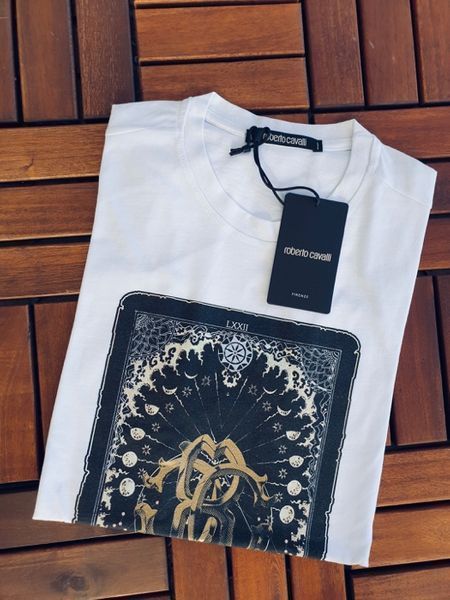 ПРОМО Roberto Cavalli-M и XXL-Оригинална мъжка бяла тениска
