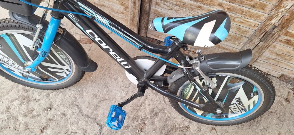 Велосипед Corelli Raptor 16", За деца, Single-Speed, Черен/Син, Включе