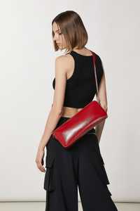 Червена чанта Patrizia Pepe, естествена кожа/лак,нова!