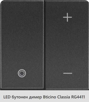 LED бутонен димер Bticino Classia RG4411