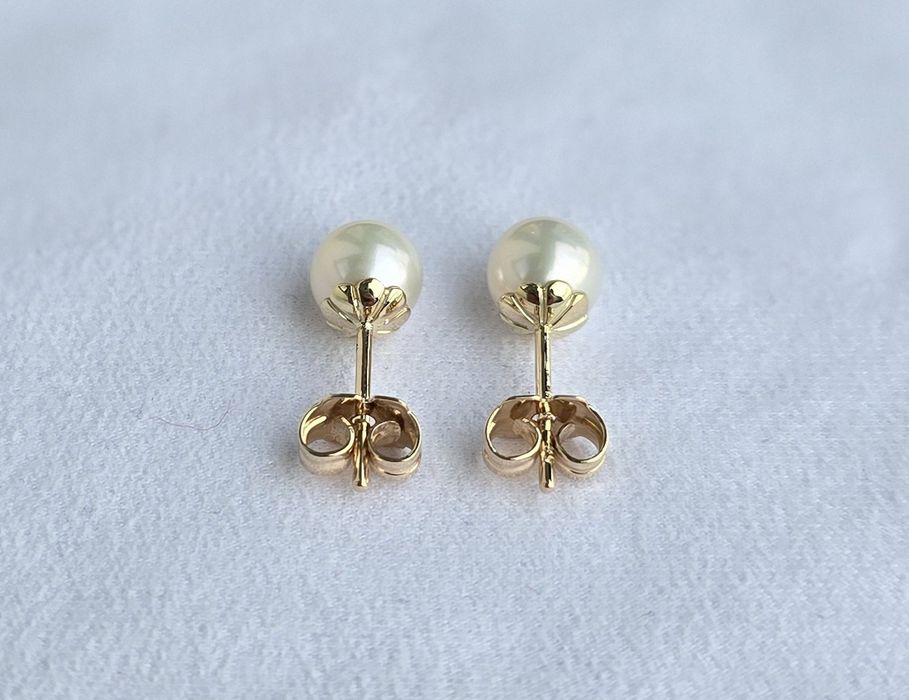 Cercei din aur galben 14k cu perle de cultură