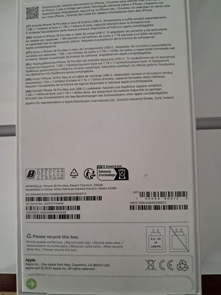 IPhone 16 pro max 256gb desert titanium