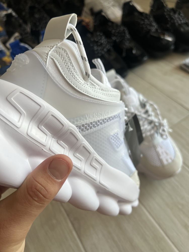 Adidasi Versace Chain Reaction Albi