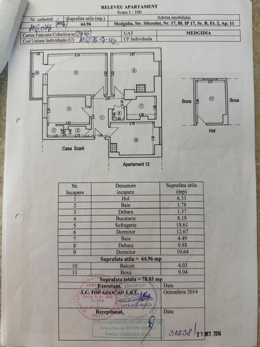 Apartament 3 camere decomandat