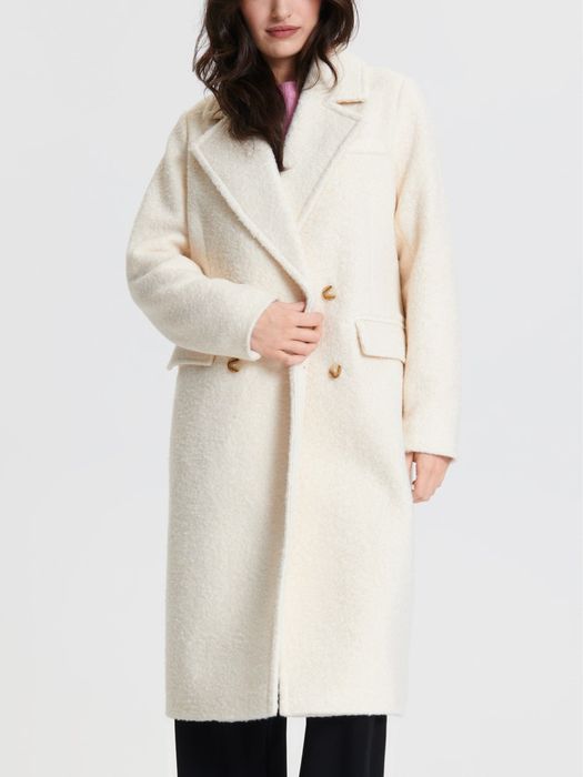 Sinsay палто в телесен цвят с двуредно закопчаване