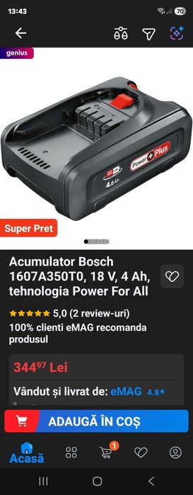 Aspirator vertical Bosch Unlimited 7 ProAnimal,set