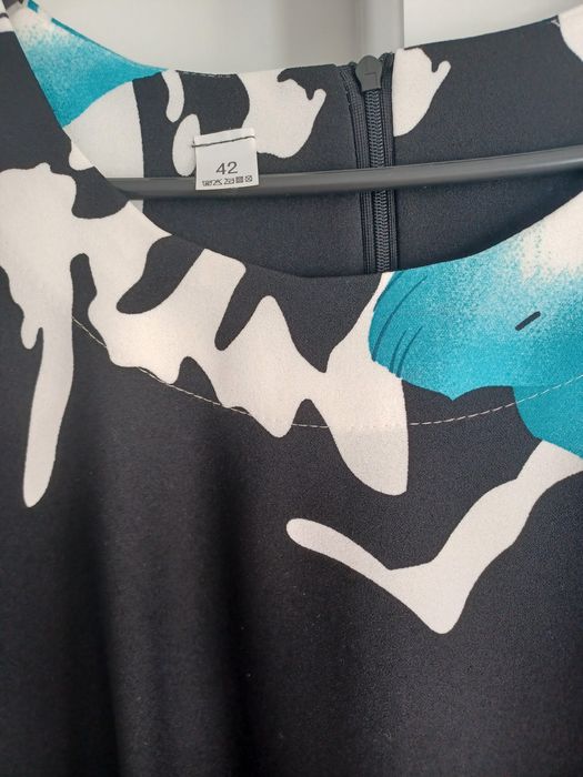 Rochie elegantă negru cu albastru