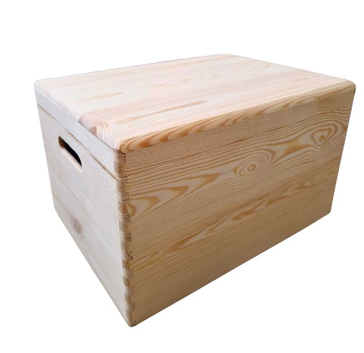 Cutie din lemn cu capac si manere laterale, 40x30x23 cm
