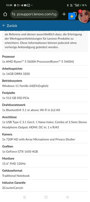 Lenovo IdeaPad Gaming 3 – Ryzen 5 | GTX 6GB  | 16GB RAM | 512GB SSD |