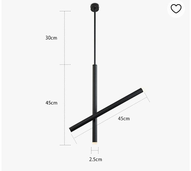 Corp iluminat, pendul led slim negru