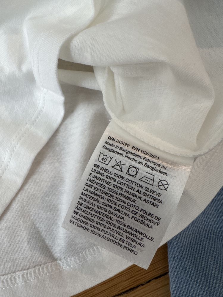 Нов комплект за бебе памучна тениска и дънков рокля h&m